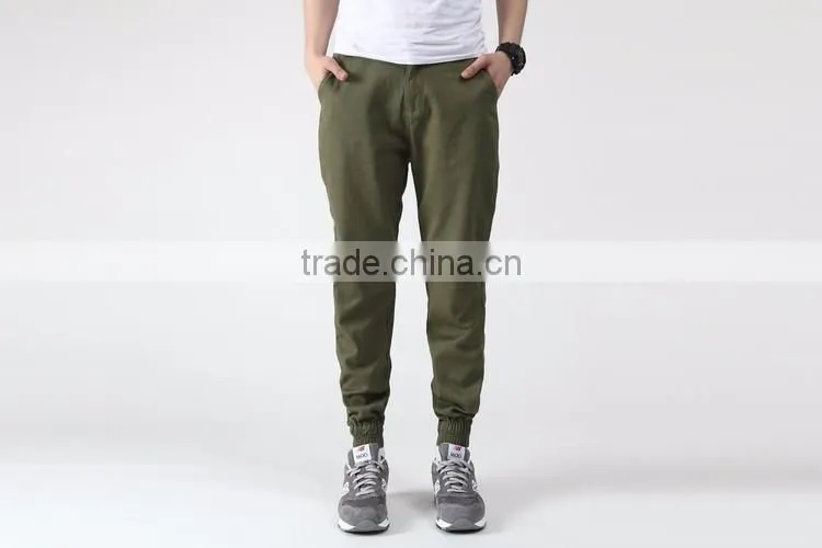 Custom latest design men cotton trousers chino jogger long pants