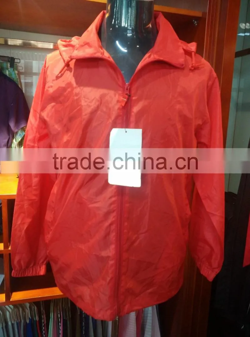 Popular hot selling polyester rain jacket for man