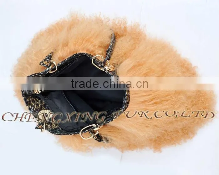 CX-H-47B Mongolian Lamb Fur Ladies Handbag New Products