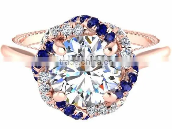 Hot-sale beautiful shining rose gold silver jewelry cz diamond s925 rings for party