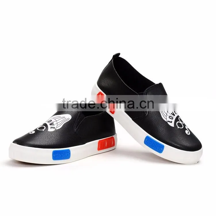 Hot selling ladies pu leather slip on shoes women platform shoes 2017 alibaba china market
