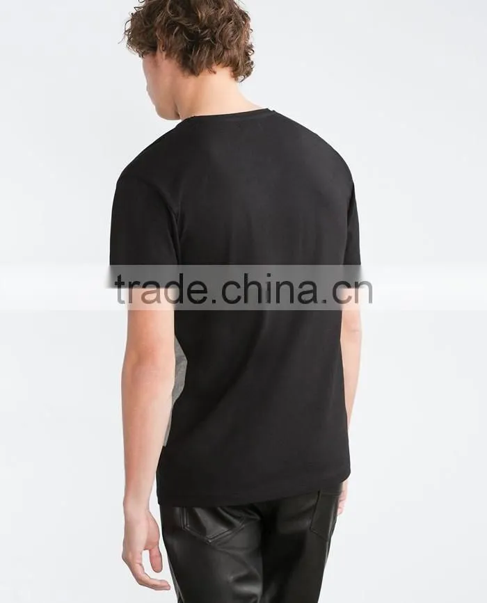 Popular mixed fabric fashion t shirt design block materials