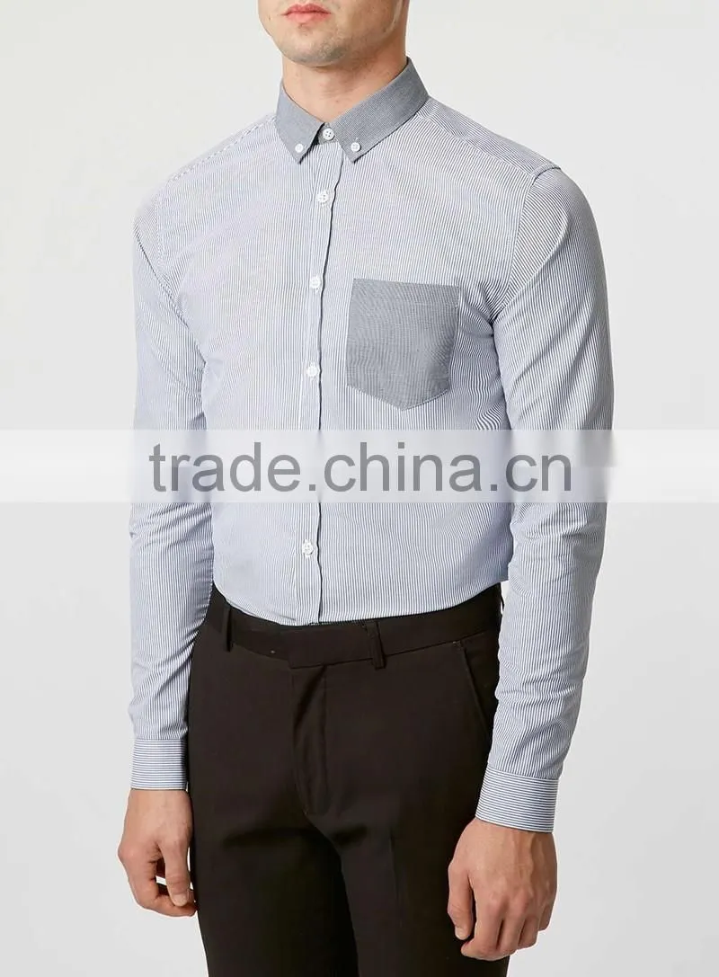 Mixed Stripe Gingham Long Sleeve Smart Shirt