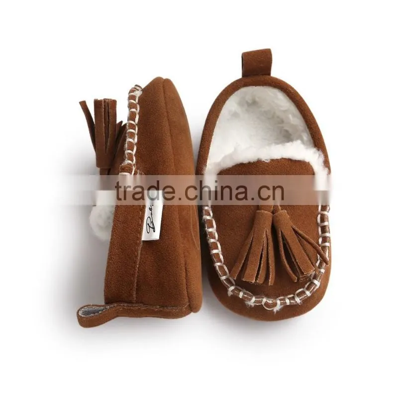 6 colors suede fabric, soft sole baby moccasins