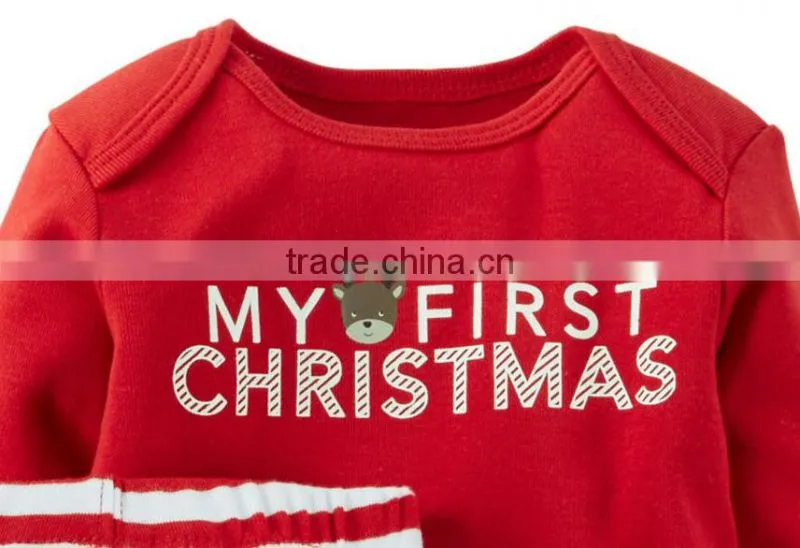 Sunshineangel 2015 Red Stripe New Christmas Cotton Baby Girls Romper Suits