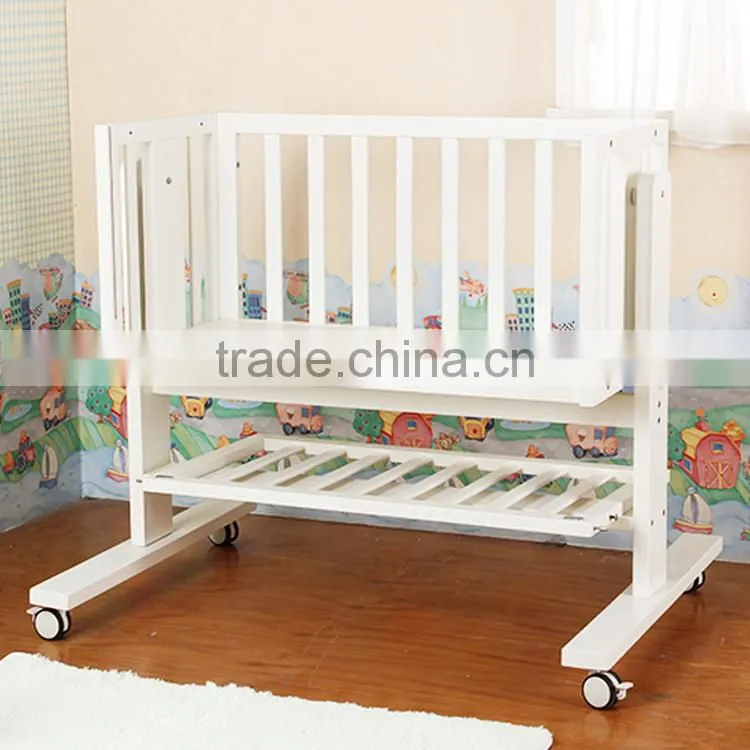 American Styled New born Baby Bed, Solid Wooden Adult Crib, Simple Design 4 In 1 Baby Crib bedding Set