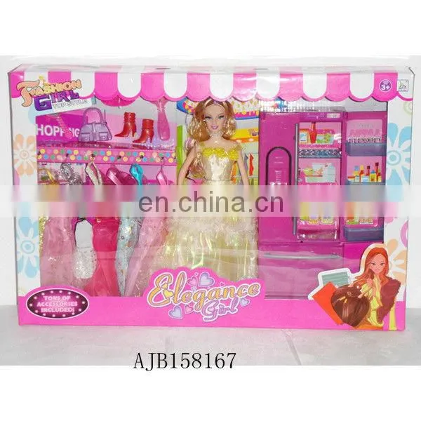 11.5 Inch 2013 Wedding Dress Little Girl Doll ModelsWith Dresses,Boots,Horse