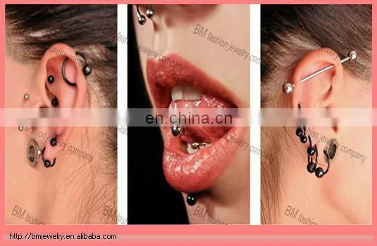 Stainless steel vibrating tongue barbell ring body piercing jewelry
