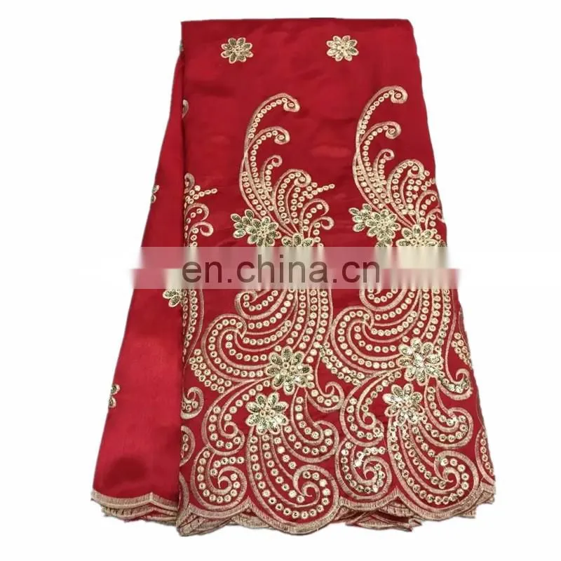 Guangzhou China Top Design George Lace Fabric Embroidery Lace with sequins K15120918