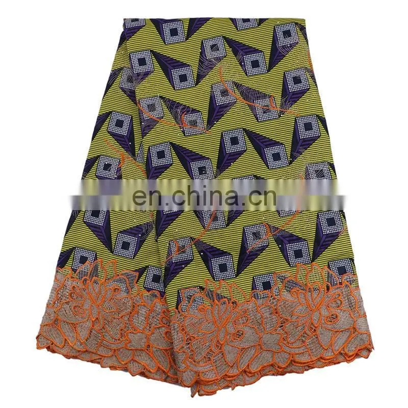 For Nigerian cotton lace trim super wax hollandais lace fabric wax print fabric african L170727002