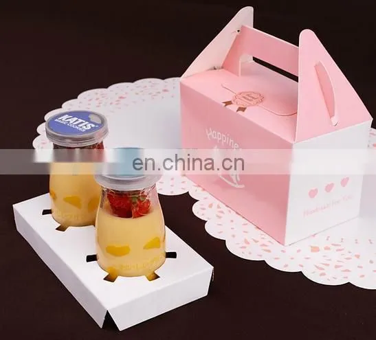 2015 folding recycled art paper & paper pudding box with handle