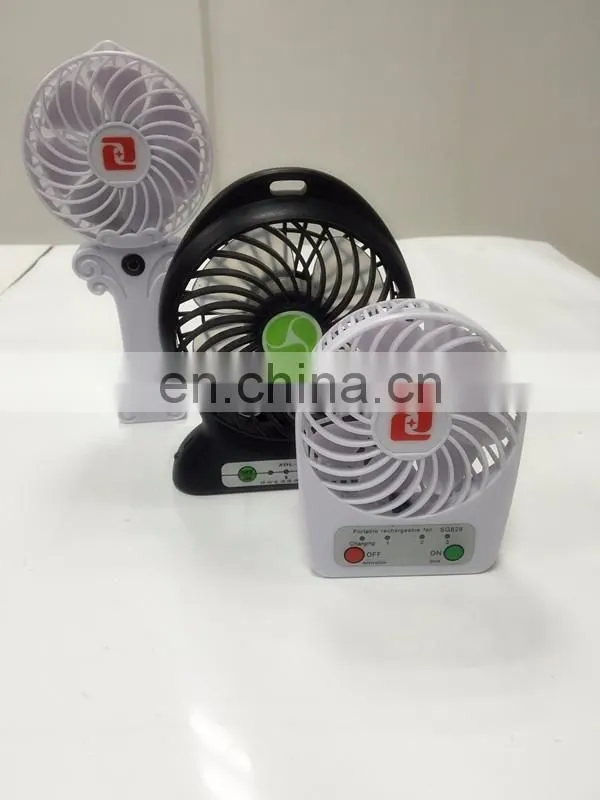 Custom Logo Printing Rechargeable Mini USB Desk Fan with LED Light