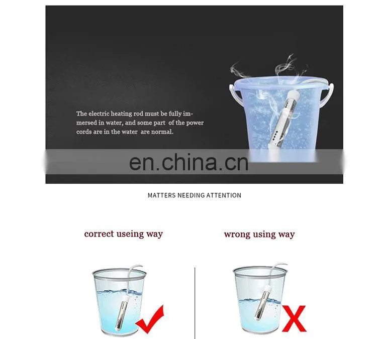 Good Price ABS+PP Plastic Electric Heat Stainless Steel Pipe Immersion Bath Water Heater For House Use