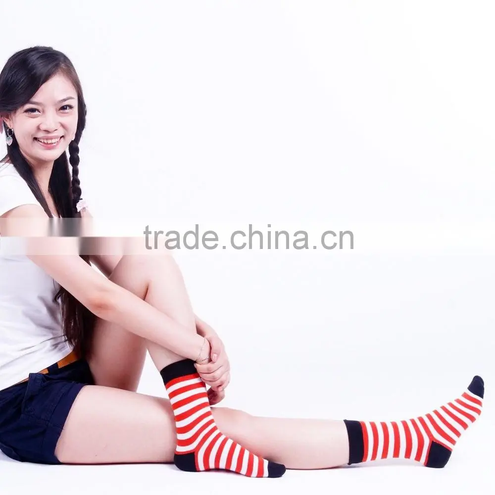 Fashion Japan girls red and white cotton tube socks wholesale
