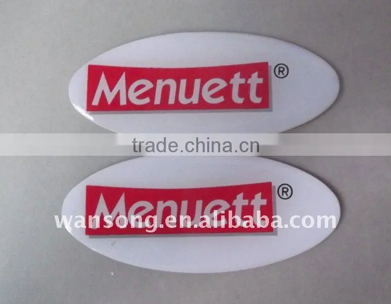 2015 popular custom epoxy sticker for sale, high quality clear sticker