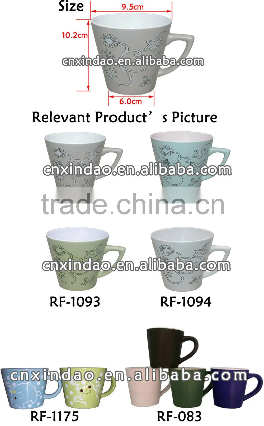 Hot Sale Colored V Shape Porcelain Promotion Kids Soup Mug Cup with Good Quality