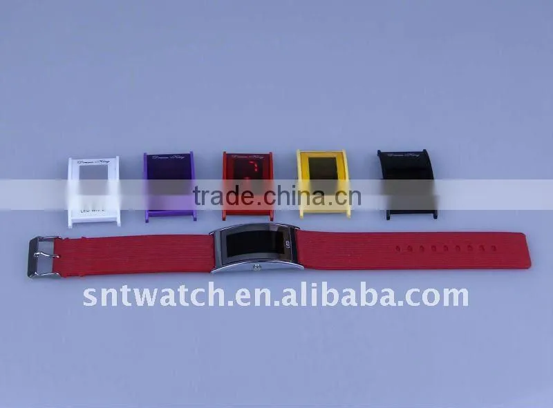 mirror silicone led digital watch