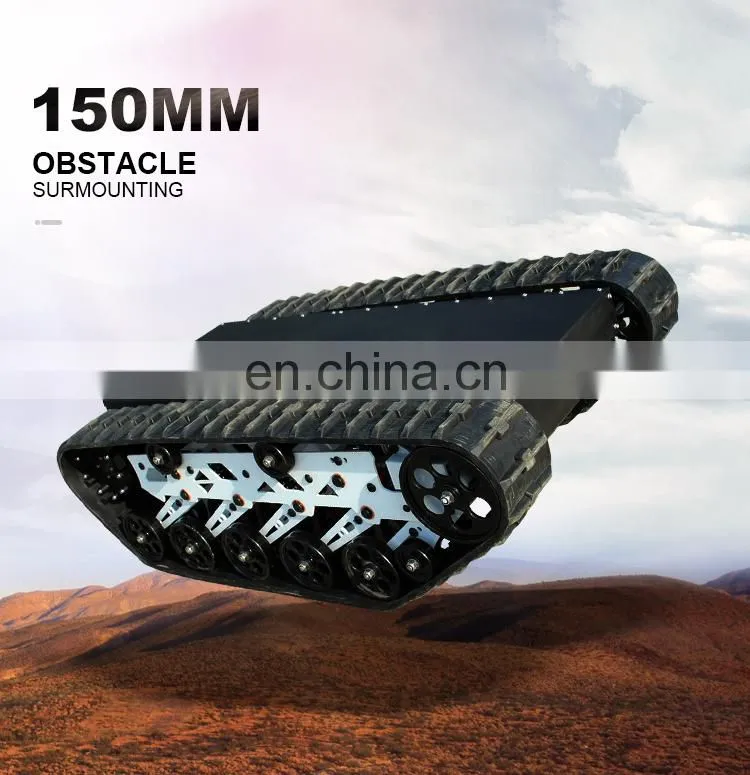 Outdoor Remote Controlling Mobile Rubber Robot Platform Tracked Vehicle
