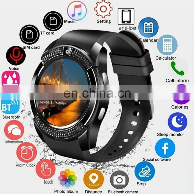 V8 user manual Wrist Watch phone with Camera SIM Card Slot Waterproof smart watch iosv8 smart watch