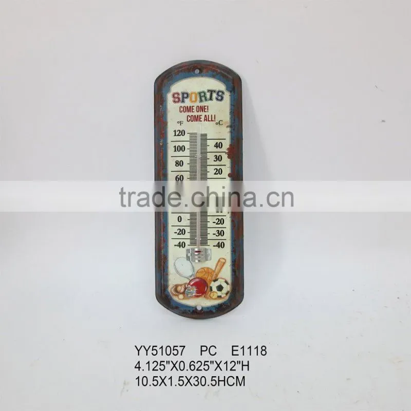 Beer design metal thermometer for wall, cheap tin thermomether