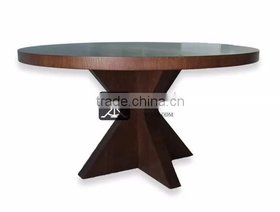 DT-012 Round Shape Wooden Dining Table Designs