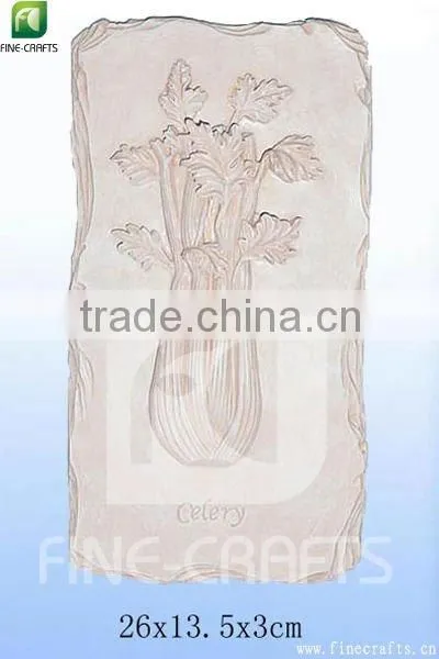 Polyresin ornament piaque with celery