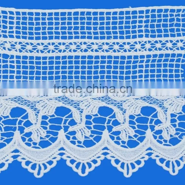 Wholesale promotional custom colorful embroidery scalloped flower lace neck collar trimming