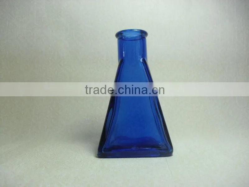 glass aroma diffuser bottle/ glass aromatherapy diffuser bottle blue colour