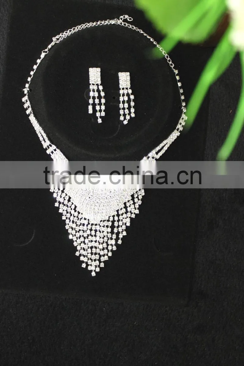 Tassel Glass Crystal Wedding Jewelry Sets for Bridal Beautiful Jewelry Set Wholesale