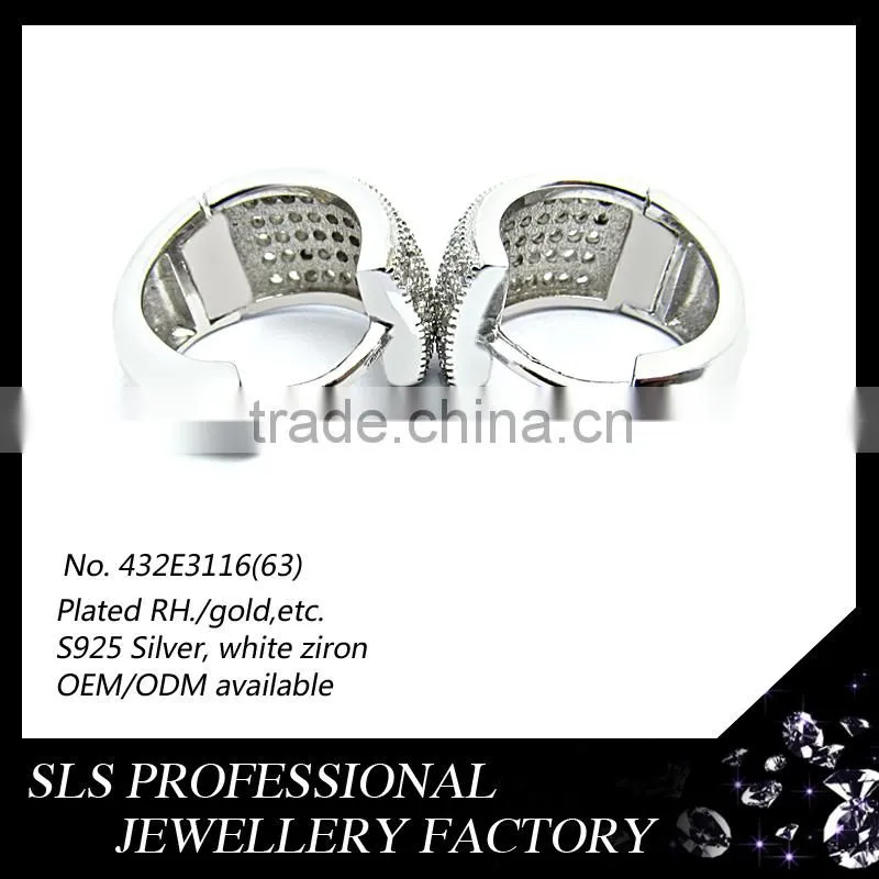2015 Fashion inspired 925 sterling silver hip hop earrings for women Shengleishi jewelry