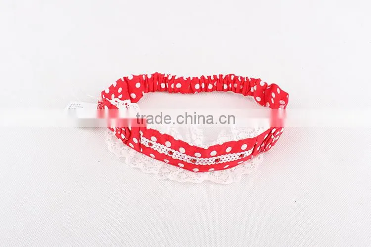 2015 Girl Hair Bands Baby Girl Lace Elastic Headband With Diamante