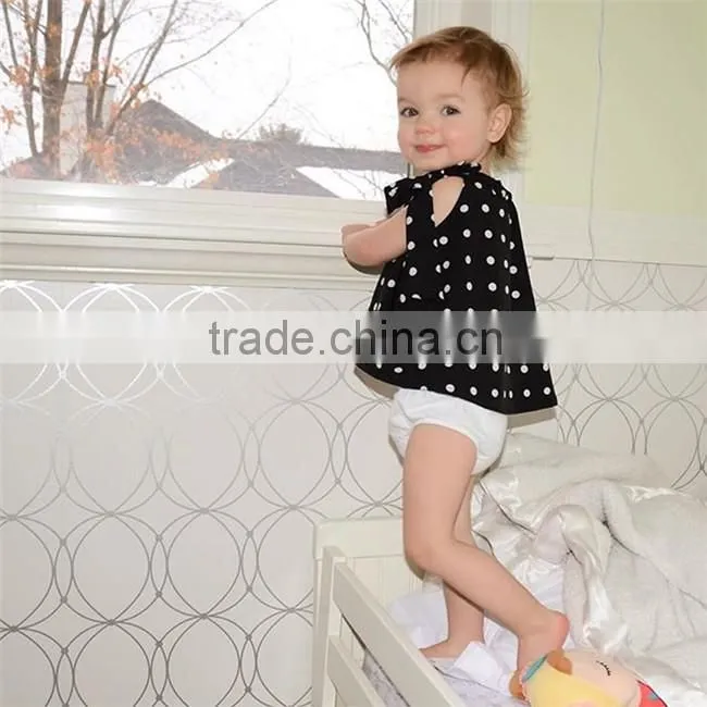 2016 ins hot summer t-shirt baby girl dot chiffon t-shirt toddler girl european summer tops girl halter tops