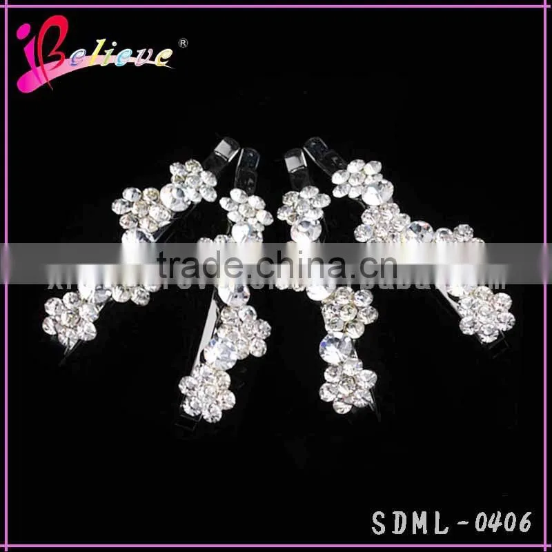 Bling bling rhinestone hair bobby pins flower hairpin, hair accessories for women