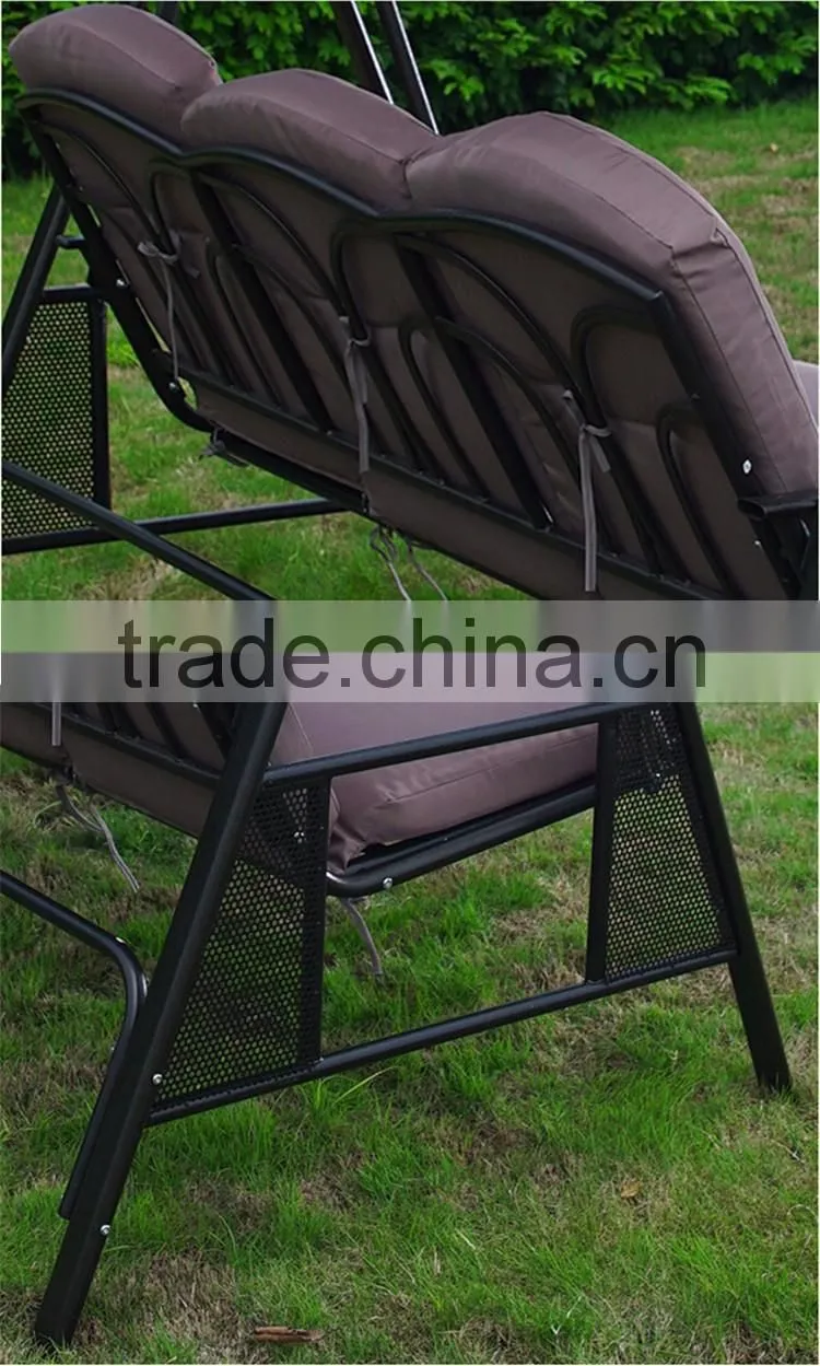 3-seat Garden Patio Shade Swing Hanging Chair Outdoor Canopy Swing Chair