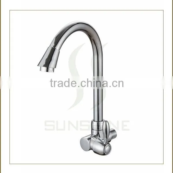 SS14010B1 Wall Mounted Chroming Bridge Kitchen Faucet