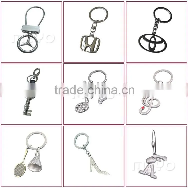 Novelty lovely Cupid double heart metal key chain for holiday gift