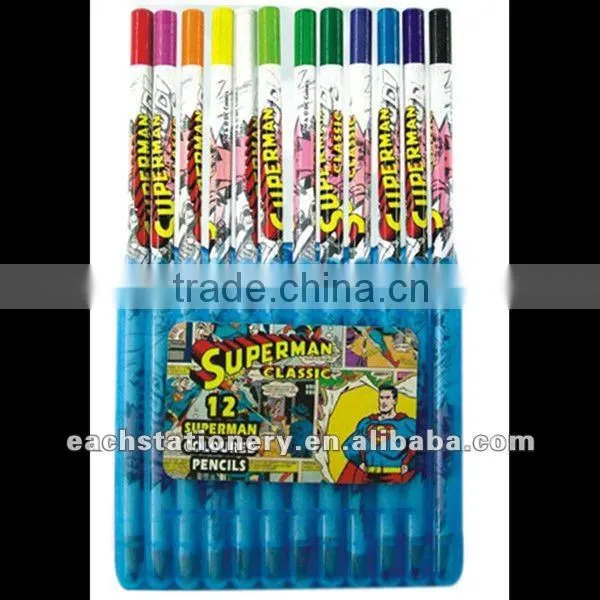 BSCI factory audit/TUV test 12pcs/set, artists colored pencil sets, natural wooden color pencil set for kids and artists