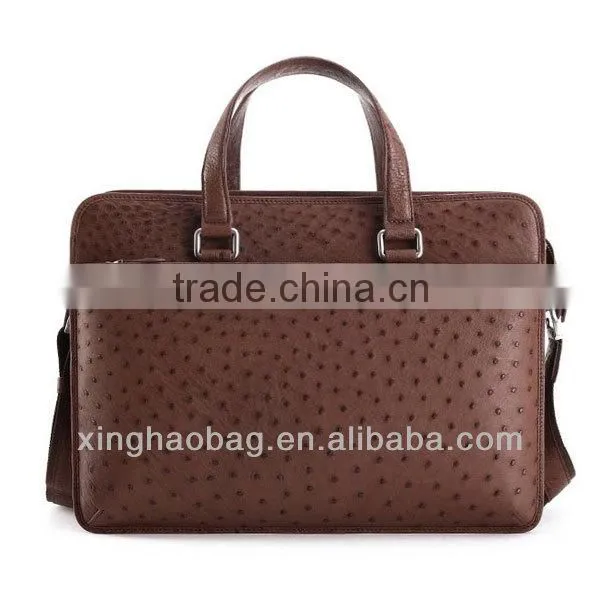 Hot sell 2014 ostrich leather men's office bag