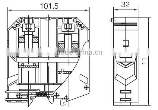 UK150 screw type high quailty terminal blocks