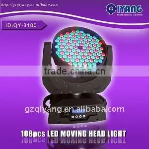 2 QY-3100 108pcs*3W rgb led moving head light