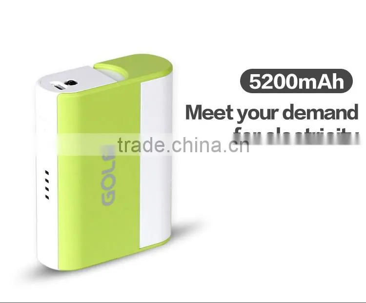 GOLF GF-202 5200MAH Power bank with mobile phone stents+the mirror intelligent sleep power bank for universal device