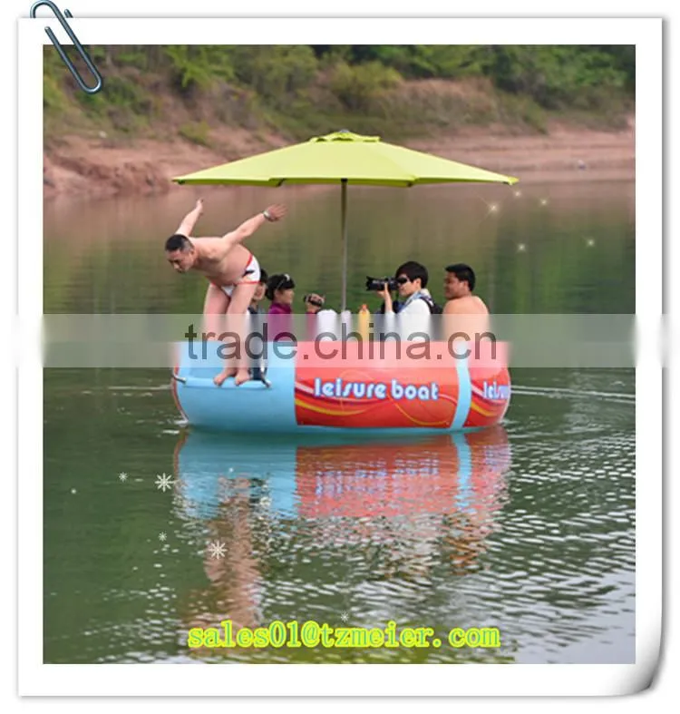 Fiberglass rowing boat with 7seats