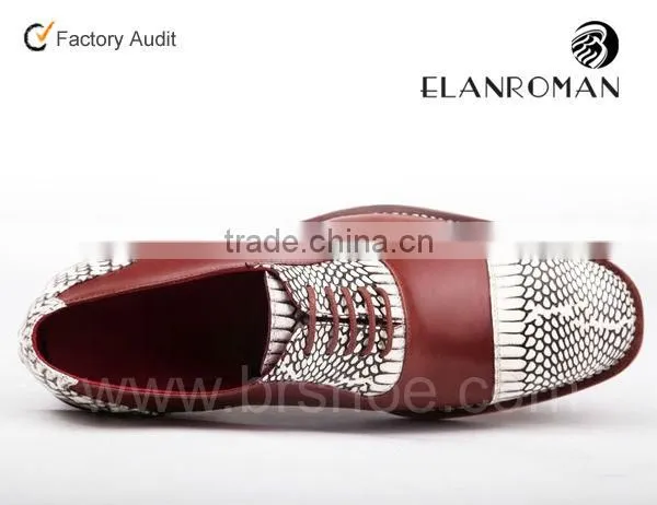 snake skin embossed leather male shoes lace up dress formal male shoes
