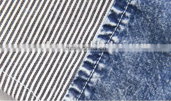 Manufacture Two Pocket Blue Denim Stripe Shirt