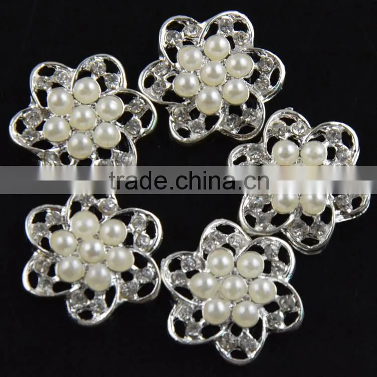 20MM Wholesales Bulk Cheap Silver Plated Alloy Snowflake Crystal Rhinestone Button For Baby Girl Jewelry Garment Accessory