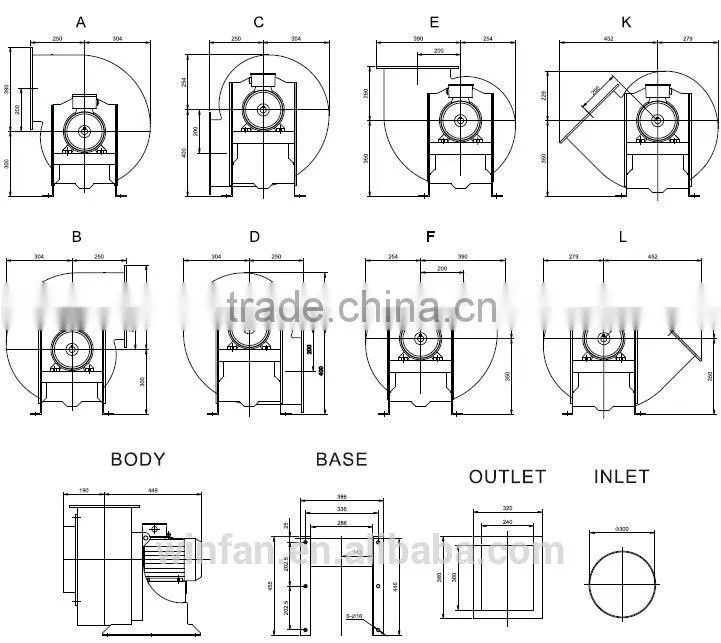 small centrifugal PP fan used for lab