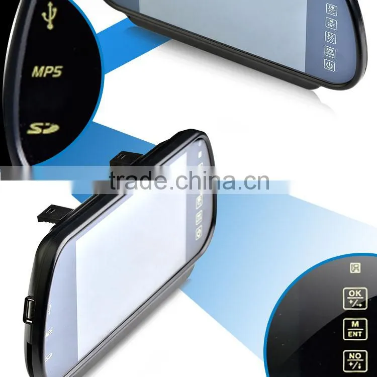 car rear view mirror 7 inch monitor with bluetooth