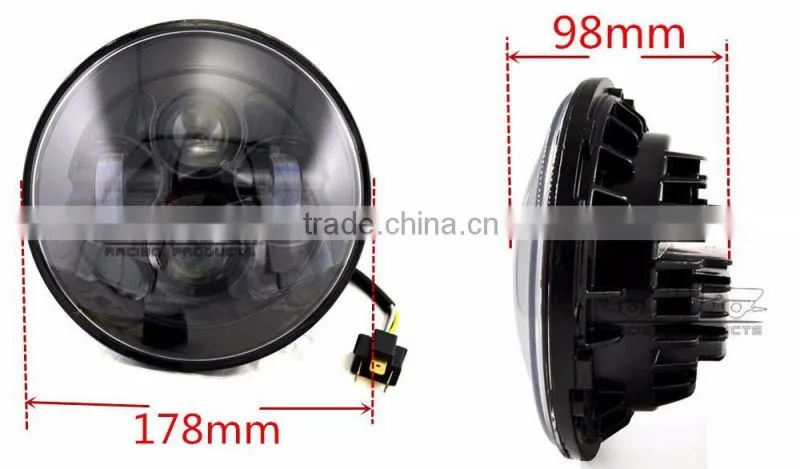 BJ-HL-012 Highly Recommended 7" Round 40W LED Projector Motorcycle Headlight