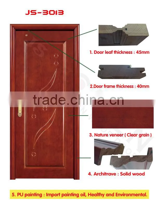 Red wood sound-proof hotel door pictures for hotel room