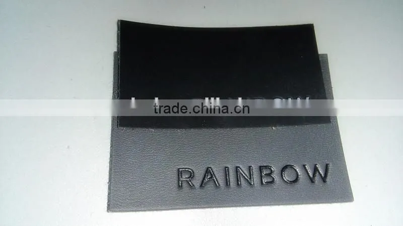 custom black leather label and leather patch with EXW price